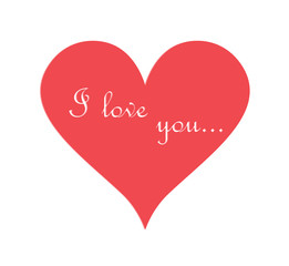 Love heart on Valentines Day with text I love you. EPS vector background