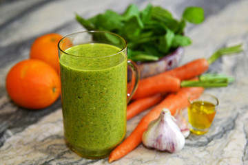 Cocktail from vegetables and spinach