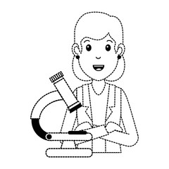woman doctor with microscope avatar character