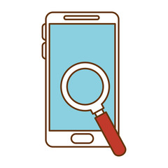 smartphone with magnifying glass