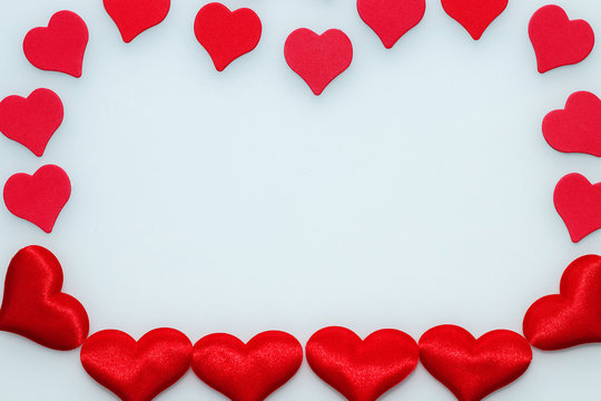 Background for St. Valentine's Day
Frame of red hearts on white background