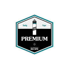 personal vaporizer e-cigarette e-juice liquid label badge