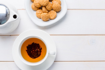 tea on the wooden table