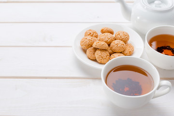 tea on the wooden table