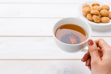 tea on the wooden table