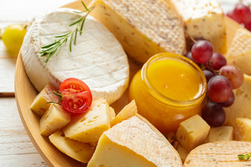cheese on wooden table
