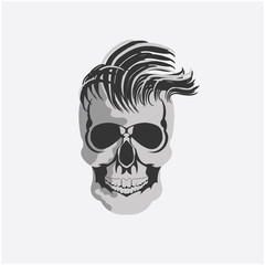 Skull Bone Emblem Vector Template Design