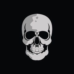 Skull Bone Emblem Vector Template Design