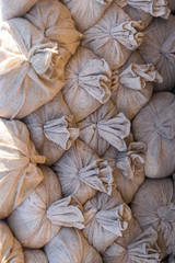 a lot of textile linen provision burlaps