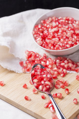 Bowl of Pomegranate Seeds. Closeup