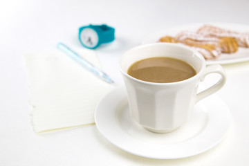 Morning latte before a business meeting