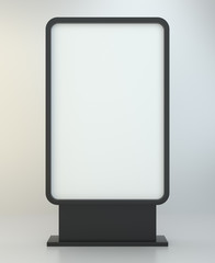 Advertising digital signage. Multimedia stand. Outdoor advertising banner or Lightbox. 3d illustration.