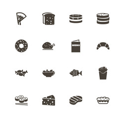 Food icons. Perfect black pictogram on white background. Flat simple vector icon.