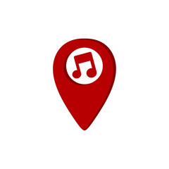 music gps location icon key note theme logo template
