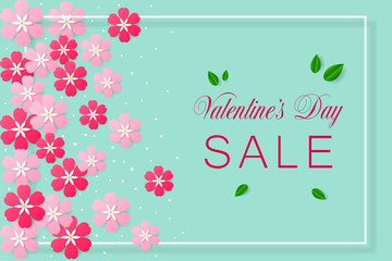 Sale poster, banner, flyer design for St. Valentine's Day. Happy Valentine's Day celebration. Saint Valentine's day concept.