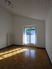 White room with lake view. Nobody inside