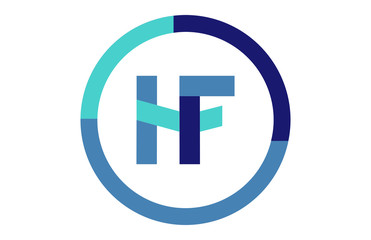 HF Global Circle Ribbon letter Logo 