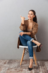 Portrait of a smiling casual asian woman