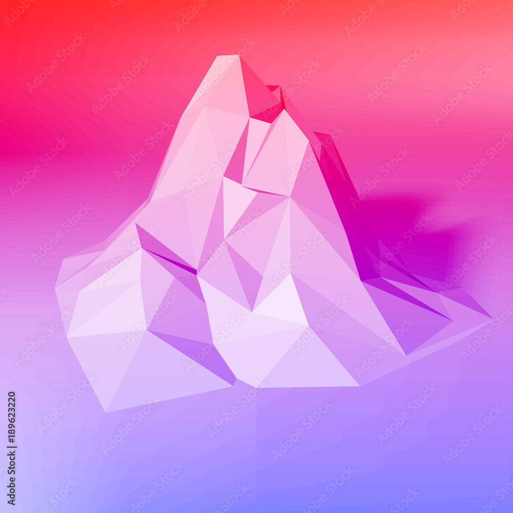 Poster gradient abstract low-poly, polygonal triangular mosaic elevation background for web, presentations 