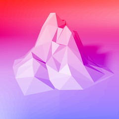 Gradient abstract low-poly, polygonal triangular mosaic elevation background for web, presentations and prints. Vector illustration. Realistic 3D render design template.