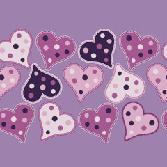 Seamless background with decorative hearts. Valentine's day. Textile rapport.
