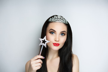 beauty queen competition winner with a crown