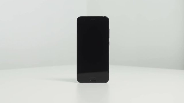 Smartphone stay n on white background