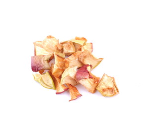 dry apples on a white background