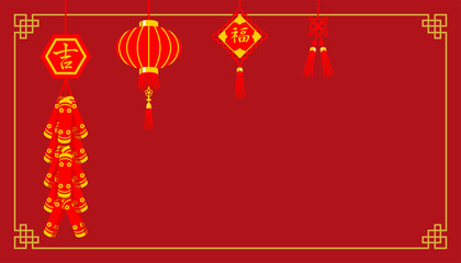 Chinese New Year Firecracker Ornament Background