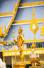 Statues of deities in Hinduism The royal funeral pyre decorated with King Bhumibol Adulyadej.