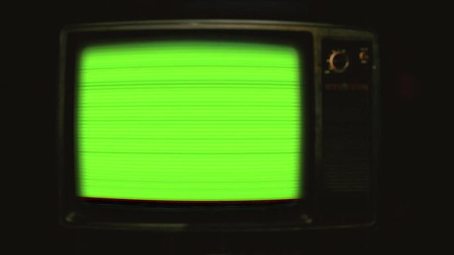 Changing Channels Tv Television Green Screen. Old Television Green Screen Changing Channels In Vintage Style