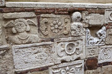 Stones from the Etruscans and Romans. Montepulciano. Italy