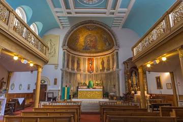 LONDON, GREAT BRITAIN - SEPTEMBER 18, 2017:  The nave of church Our Lady of the Assumption with ...