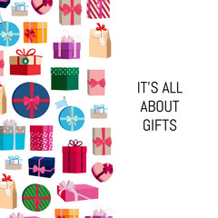 Vector gift boxes or packages background