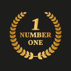 Laurel wreath on black background