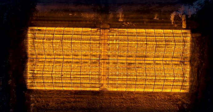 serre film&eacute;e la nuit en vue a&eacute;rienne, Islande
