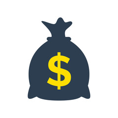 Money Bag Icon on white background.