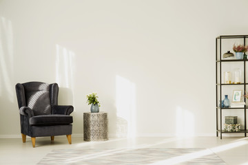 Dark armchair in living room