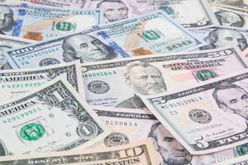 Fototapeta na wymiar american US dollars banknotes