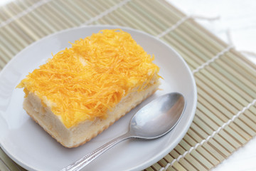 dessert food in white plate