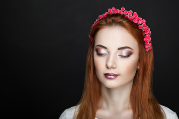 Woman  tiara with frozen berries