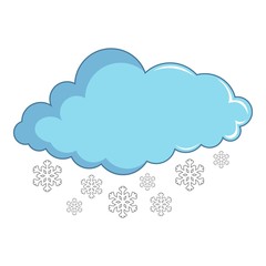 Cloud with snowflakes icon, cartoon style