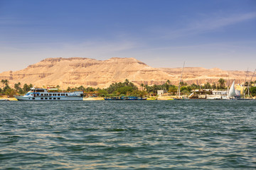 Fototapeta na wymiar Nile river scenery near Luxor, Egypt
