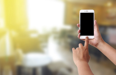 human hand use mobile phone