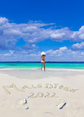 Fototapeta na wymiar Malediven Strandtext 2022