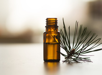 Pine essential oil and pine twigs