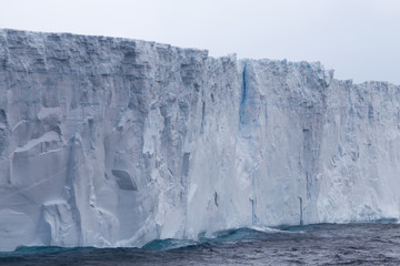 Panorama of Iceberg B-15 the largest iceberg in history with here the largest surviving fragment B-15T, which measures 52 kilometers (32 miles) long and 13 kilometers (8 miles) wide.