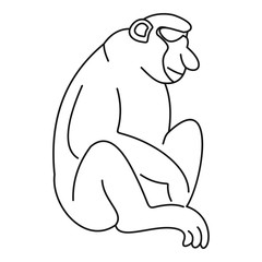 Macaque icon, outline style