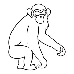 Monkey icon, outline style