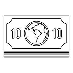 Money stack icon, outline style